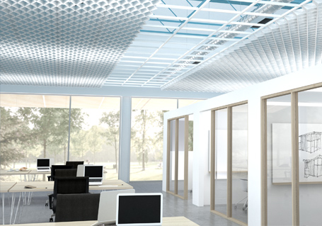Clario Baffles in office space ceiling