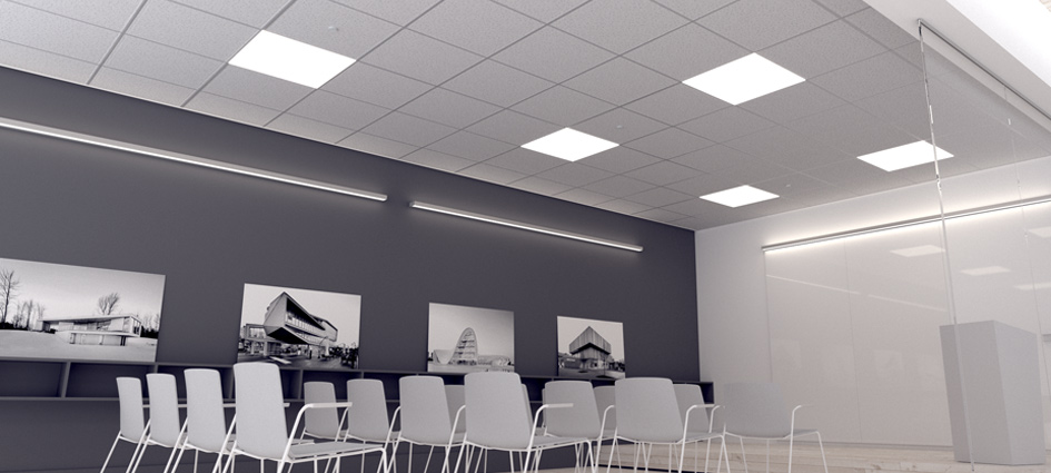 Conference room with standard tiles